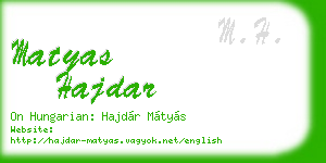 matyas hajdar business card